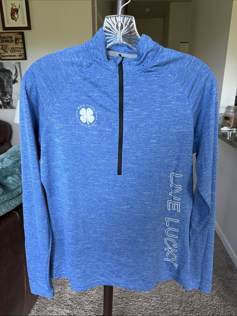 Blue Quarter-Zip Performance Top